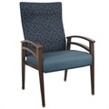 Dent Flex Back Wood-Look Metal Chair