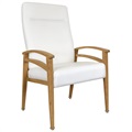 Dent Flex Back Wood-Look Metal Chair